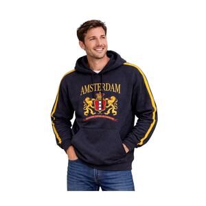 Fox Sweater Amsterdam Mens Size Medium Black Yellow Pullover Hooded Vintage‎